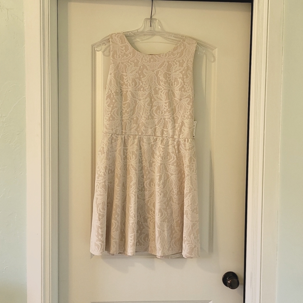 Women's sleeveless, summer dress, bone/ivory